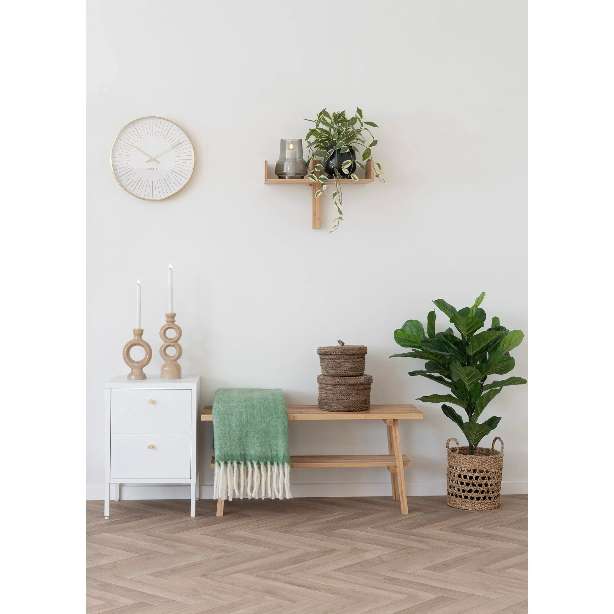 Szafka nocna z 2 szufladami DALBY stalowa 40x40x60 cm - biała - 3003021