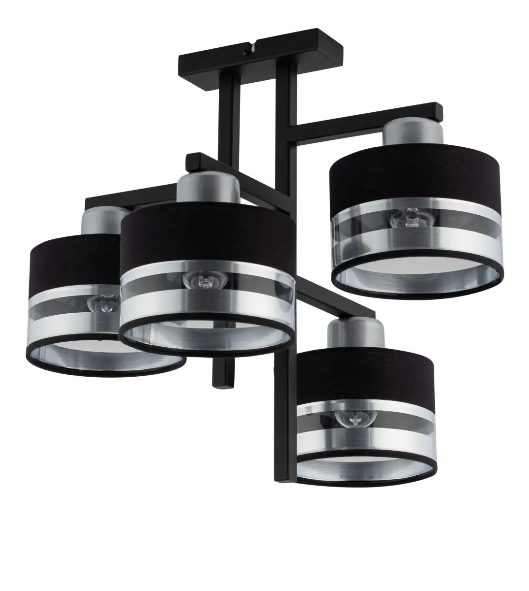 Lampa sufitowa/plafon PRO 4 czarno-srebrny