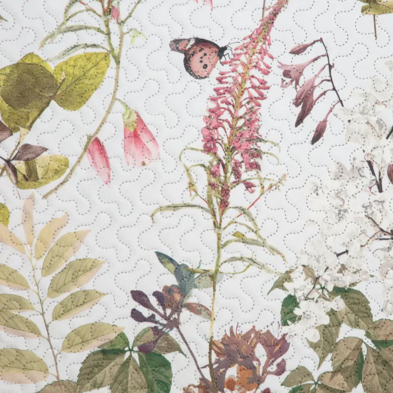 Narzuta z motywem roślinnym D91 ROSA 220 X 240 cm Biały, Zielony — zdjęcie 2