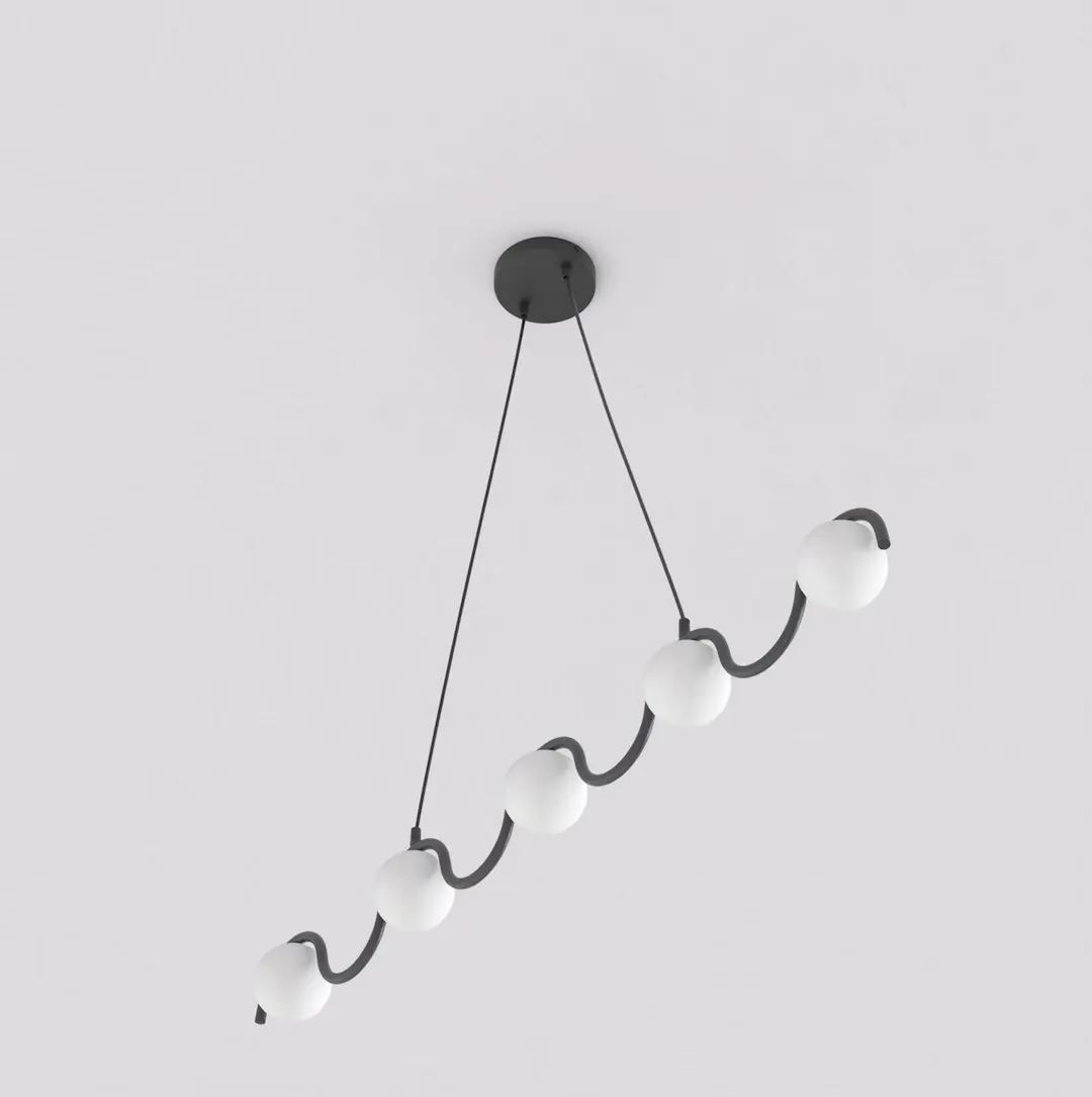 Lampa sufitowa SINUS 5 BL OPAL biało - czarna — zdjęcie 2