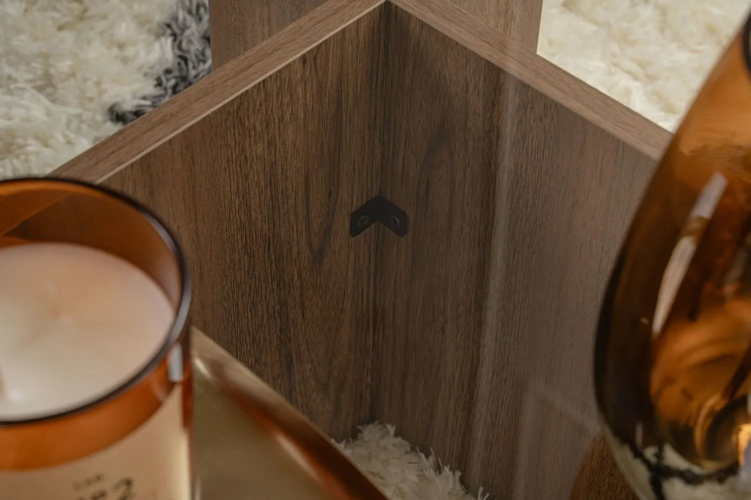 Stolik kawowy FLAVIO 65x105 cm orzechowy transpatentny - ASI_353NRD1117