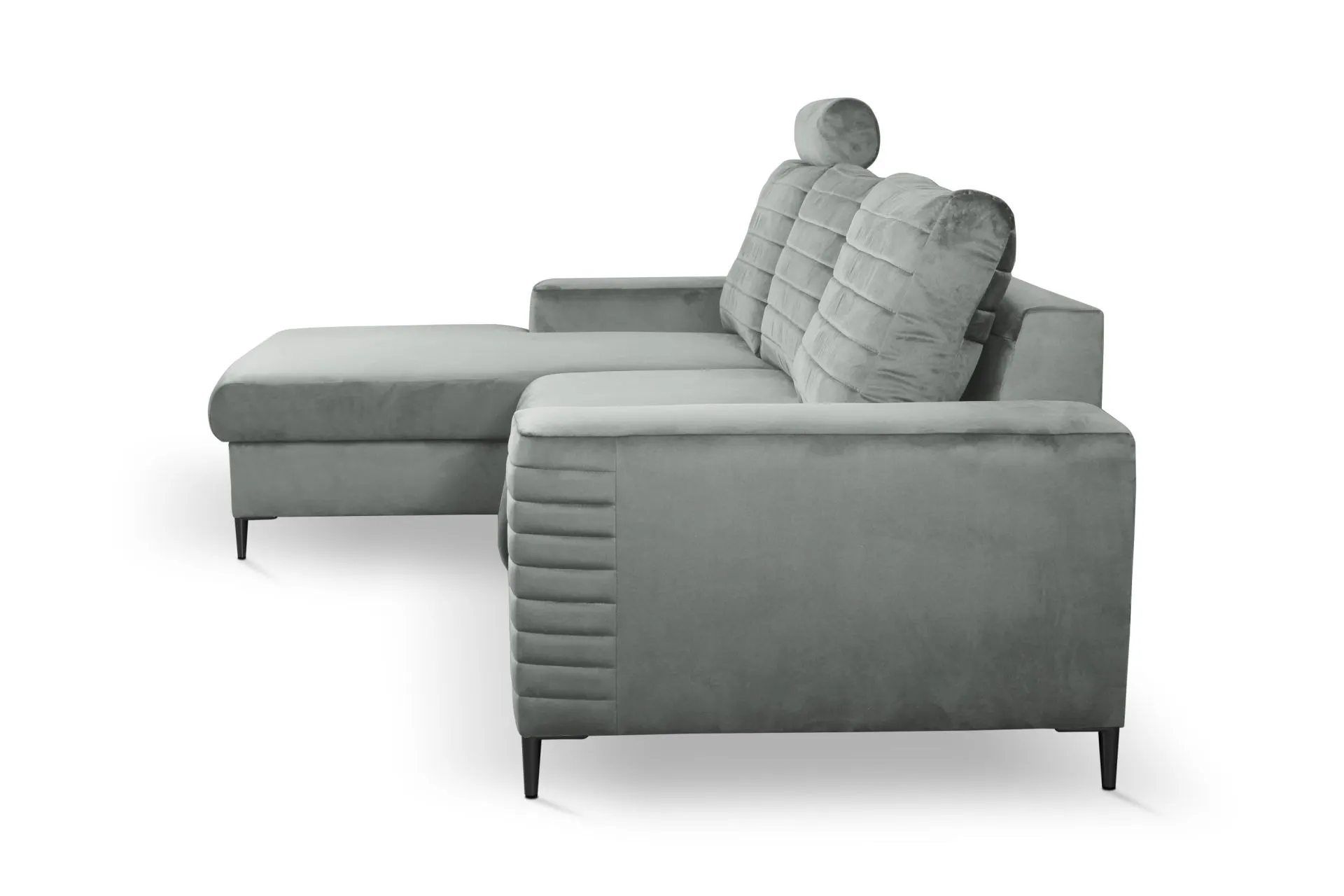 Narożnik rozkładany z pojemnikiem COLLIN VELLUTO 253 cm lewy szary - COLILIN_NAR_VELLUTO16_L