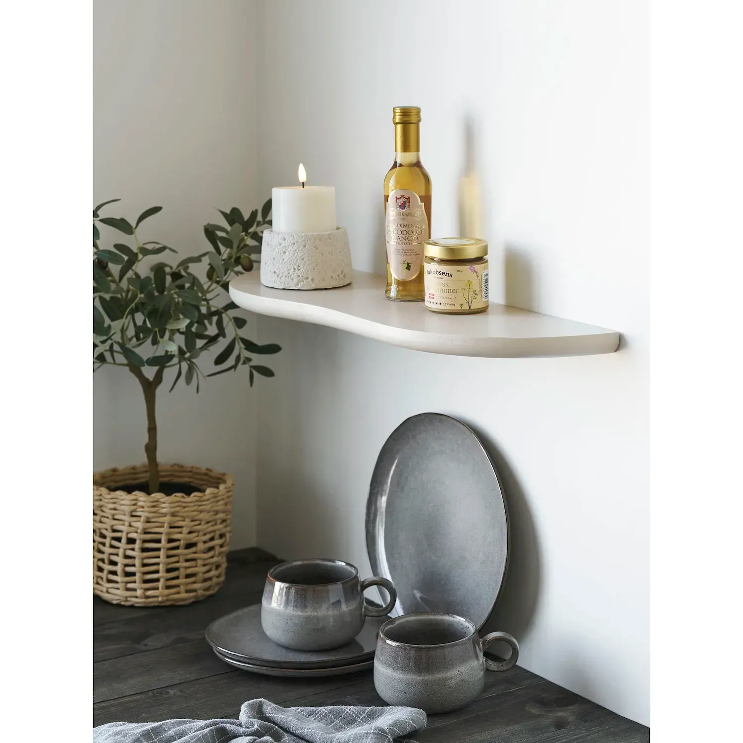 Półka ścienna BOTTA 57x19x2,5cm beżowa - 4292042