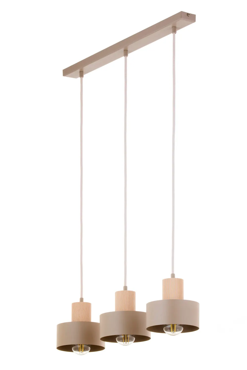 Lampa wisząca RIF WOOD 3 ciepły beż drewno bukowe — zdjęcie 7
