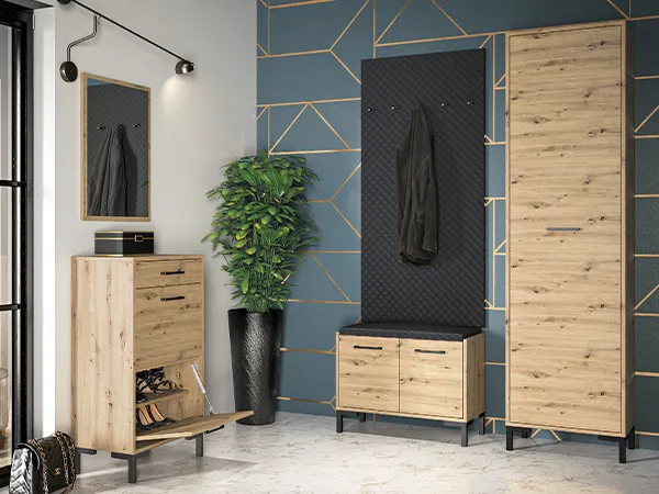 Szafka na buty 2 klapy, 1 szuflada NEVIO 02 dąb artisan 94x55x34 — zdjęcie 9