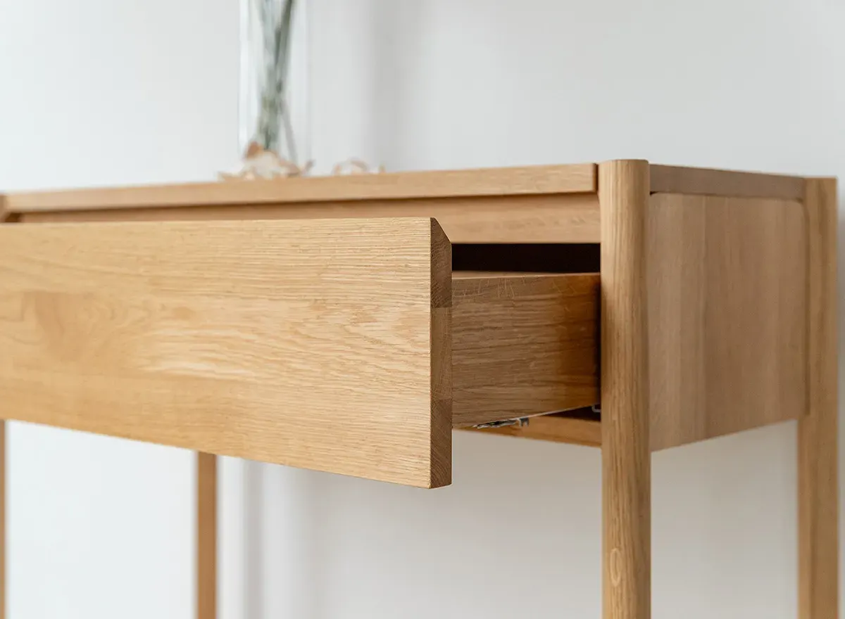 Konsola z szufladą dębowa CAMPI dąb olejowany - KULCA02