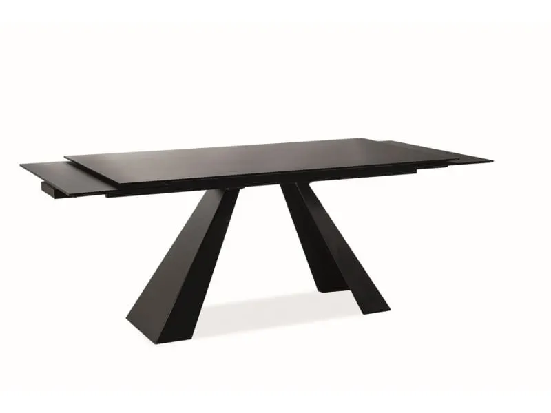 Stół rozkładany SALVADORE 90x160(240) szkło hartowane czarny - SALVADOREC160