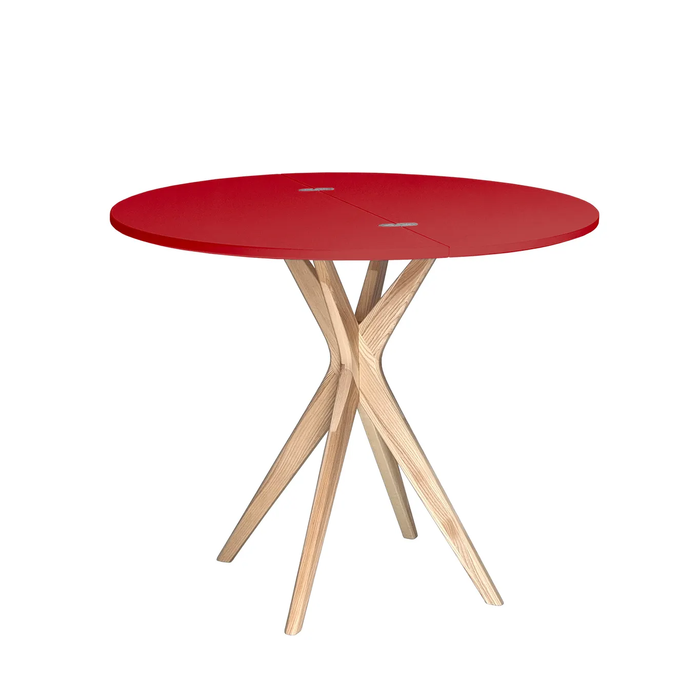 Stół półokrągły rozkładany JUBI śr. 90cm czerwony - NRAGABATJ_E12