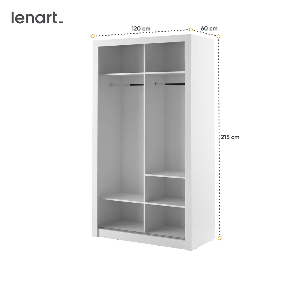 Szafa 2-drzwiowa ARTI AR-06 120cm biała - AR6BI