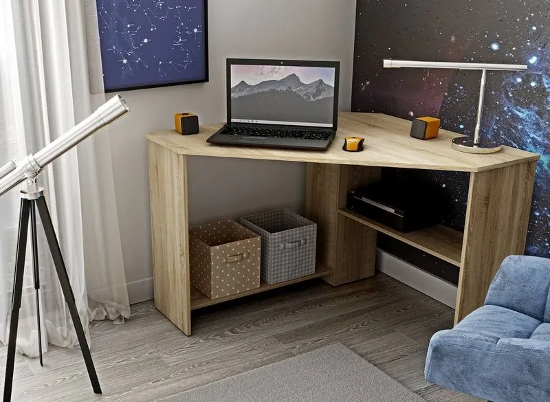 Biurko narożne RINO 80x80x73 małe dąb sonoma - 24F0LY03