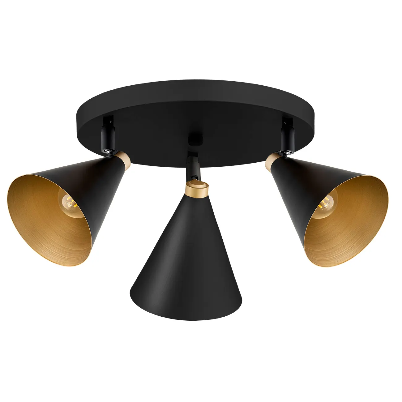 Plafon LUCINDA metalowy czarny złoty 50x22cm - 6244