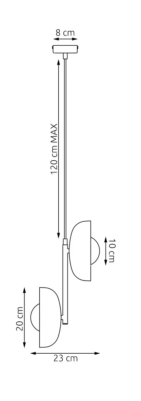 Lampa wisząca metalowa VANILA 2 BL beżowa - 1598/2