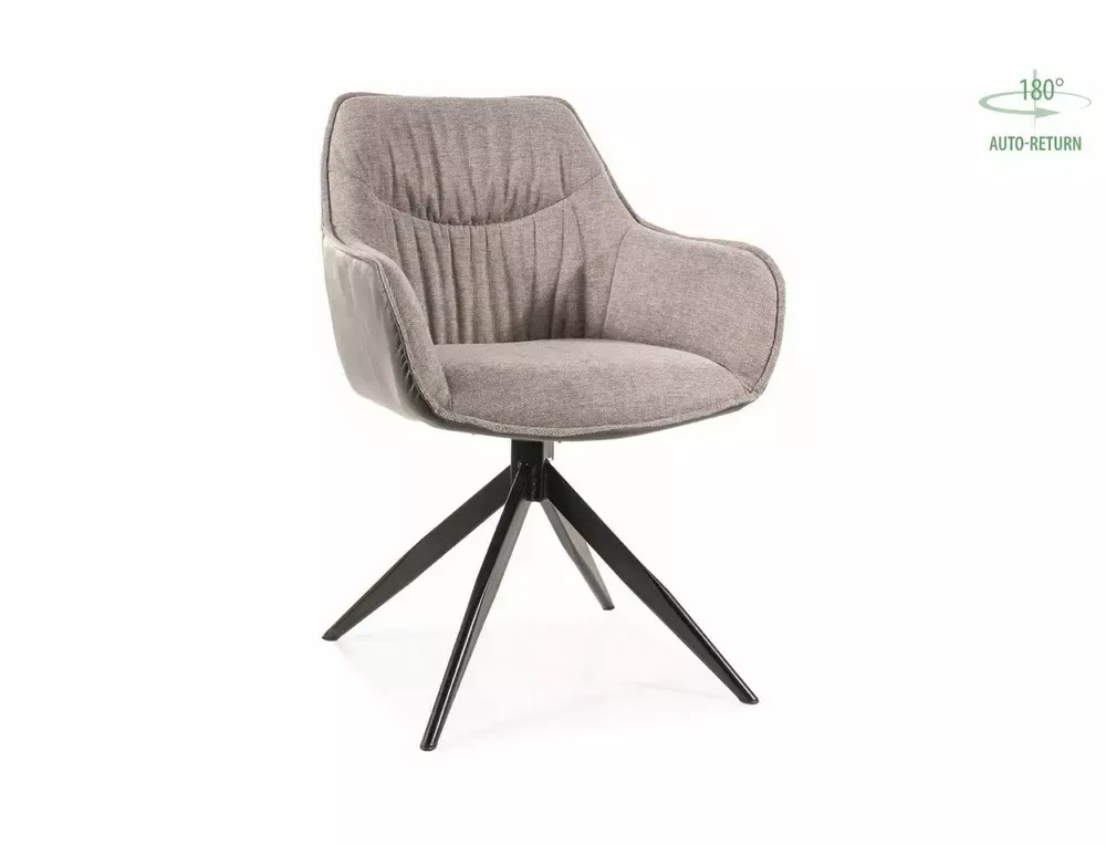 Krzesło obrotowe SEMPRE BREGO/BUFFALO szare tkanina + skóra syntetyczna