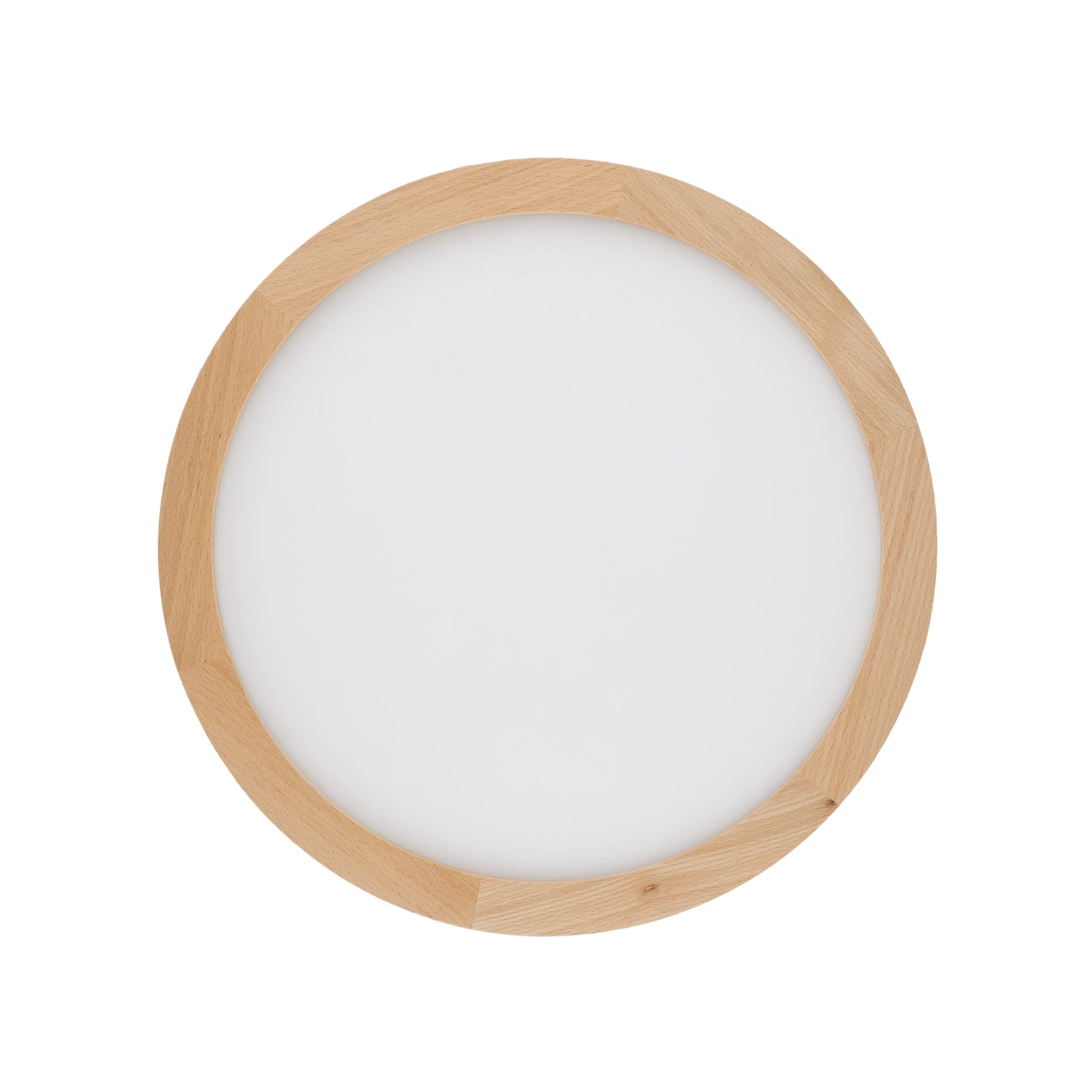 Lampa sufitowa AQUA LED 36W drewniana buk z białym kloszem 42x3cm