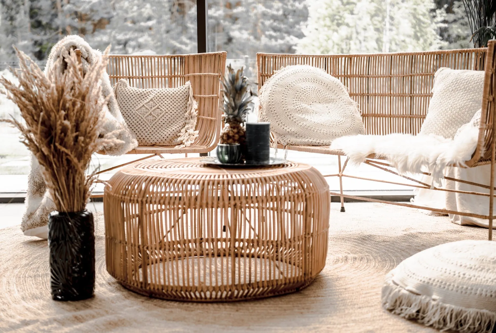 Fotel ogrodowy rattanowy FITO naturalny - MMRC001