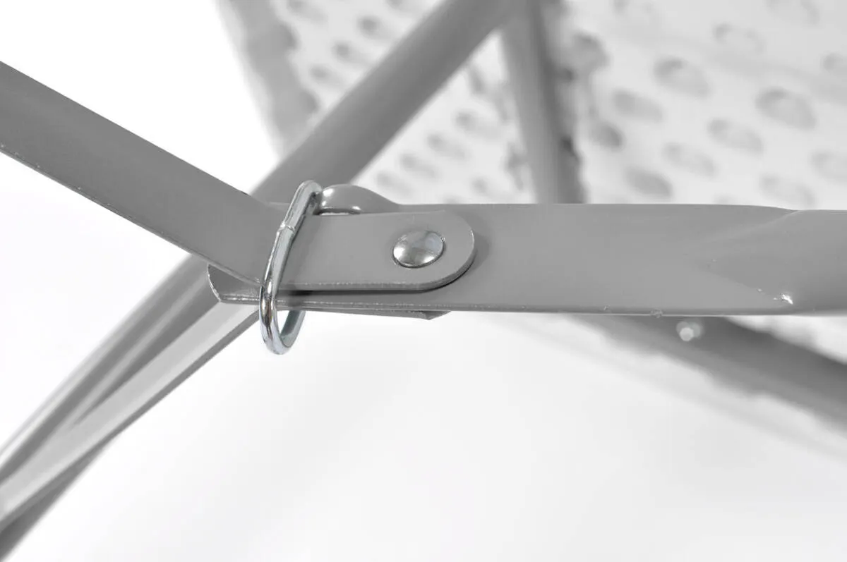 Zestaw mebli cateringowych, składany - stół 180 cm + 8 krzeseł - biały, szary - FE5906480913067