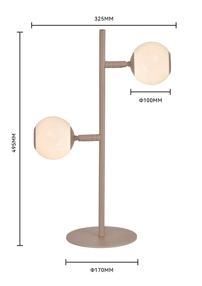 Lampa stołowa LUBERON dwójka LED piaskowy kaszmirowy — zdjęcie 5