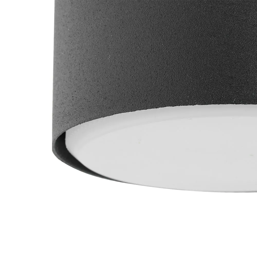 Lampa sufitowa TOP czarna faktura z białym kloszem okrągła 8x4cm - TK_6241