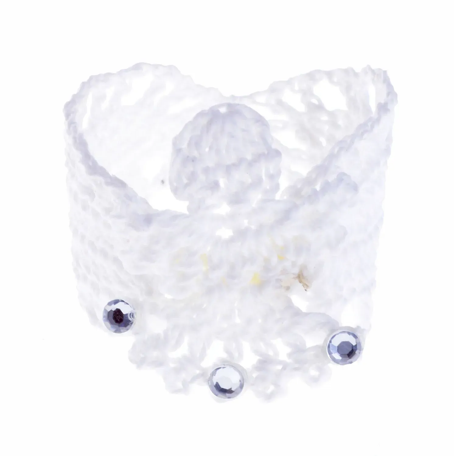 Serwetnik szydełkowy OBRĄCZKA Z ANIOŁEM 4,5cm biały Serwetnik szydełkowy OBRĄCZKA Z ANIOŁEM 4,5cm biały