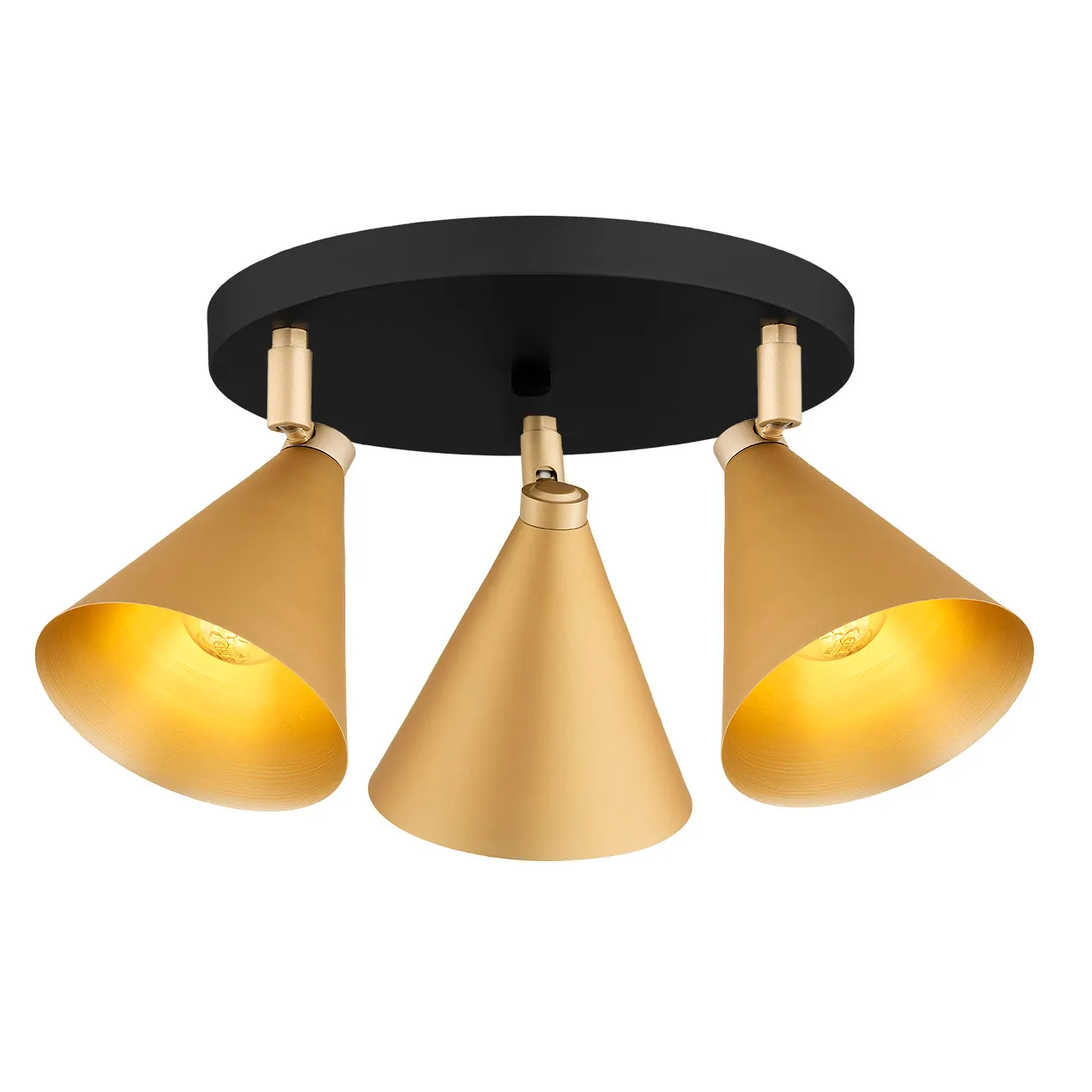 Plafon LUCINDA metalowy złoty czarny regulowany 50x12cm Plafon LUCINDA metalowy złoty czarny regulowany 50x12cm