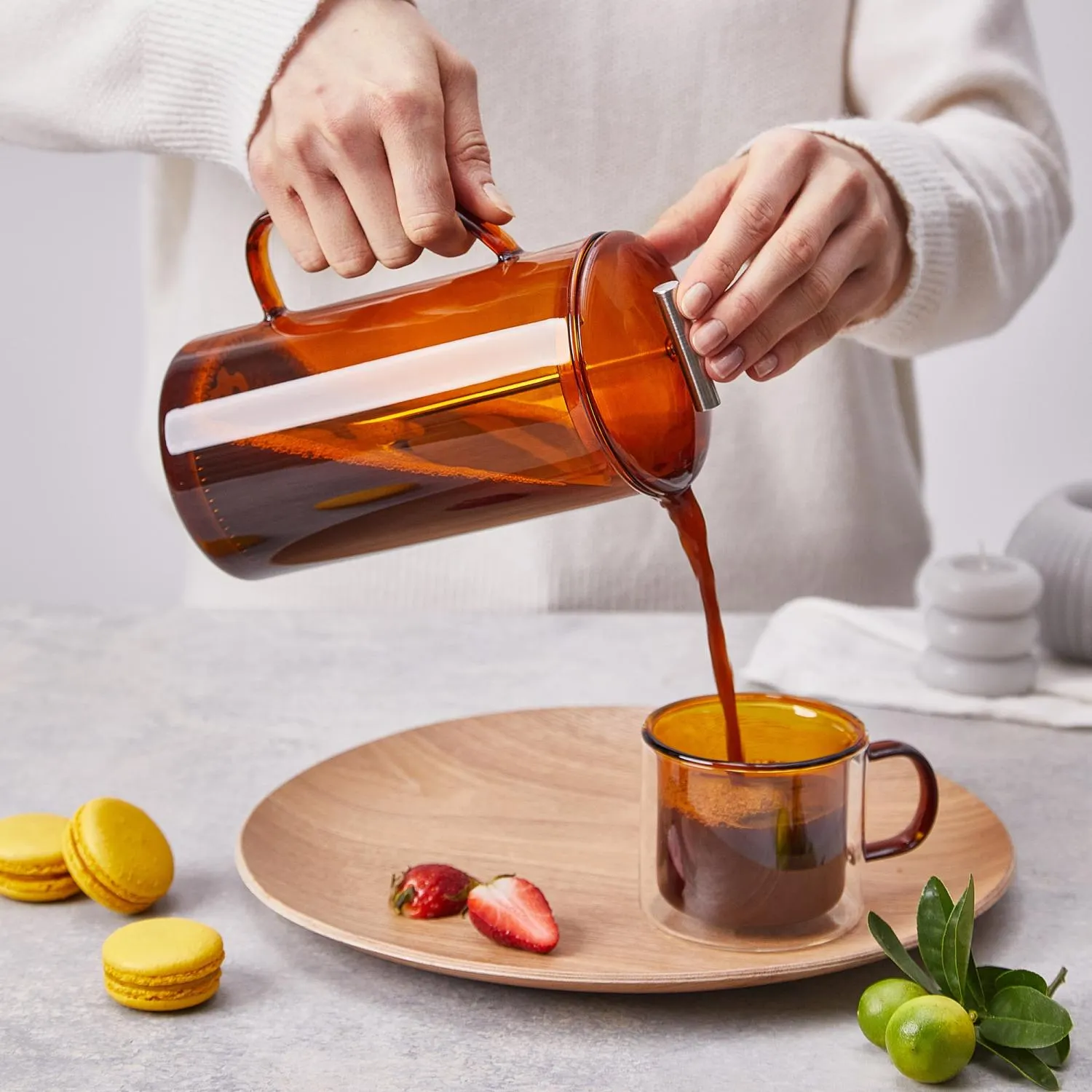 Szklanki do kawy i herbaty DUKA FARG 2 szt. 250 ml bursztynowe szklane - DK_1219735