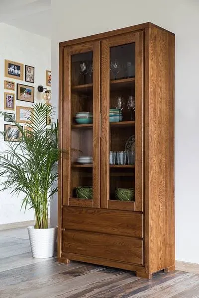 Witryna bukowa KW421 Naturalny DREWMAX — zdjęcie 4