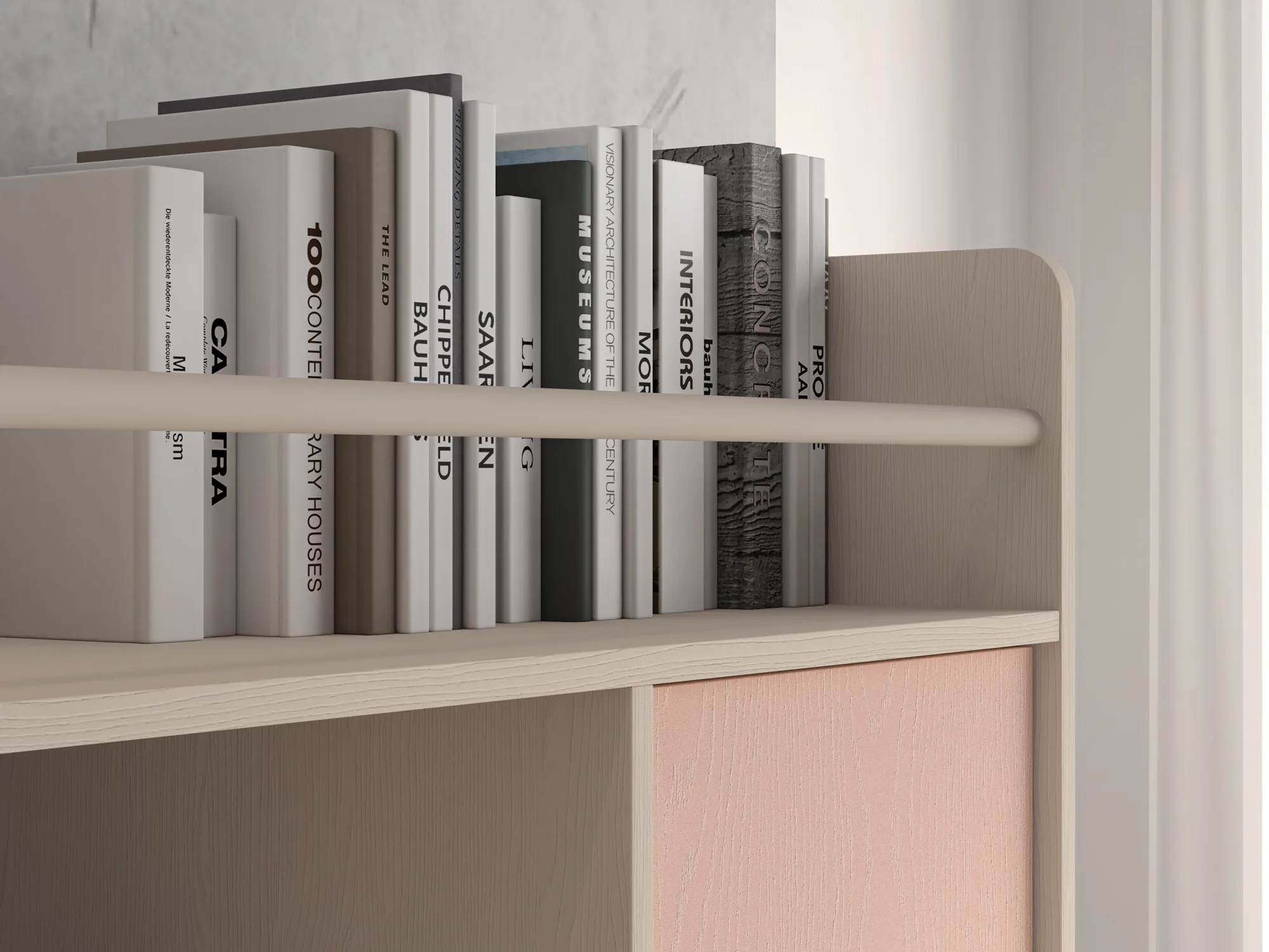 Komoda 1-drzwiowa z 1 szufladą MEVEL 04 piasek pustyni, różowy - 1MEVE04-001