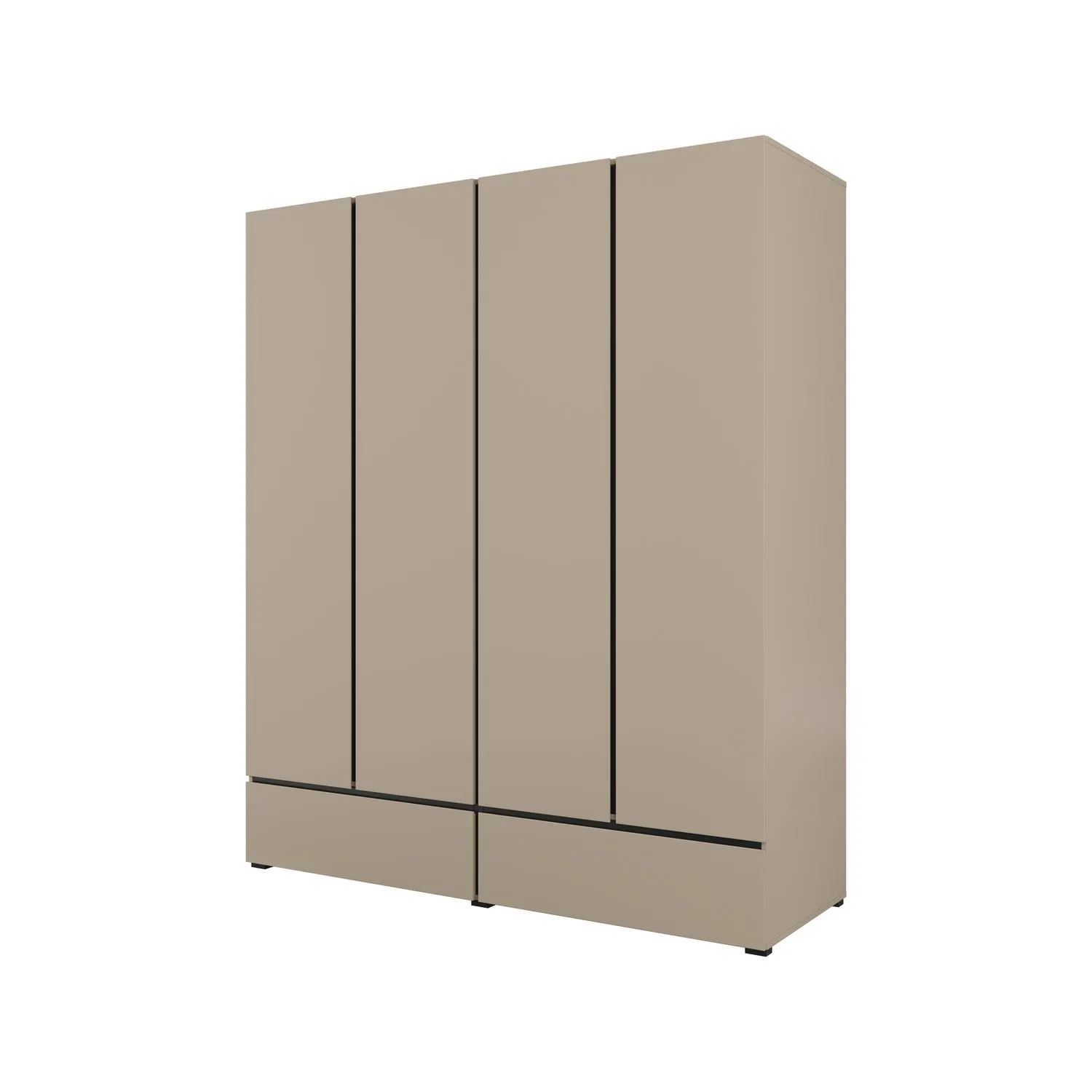 Szafa 4-drzwiowa z szufladami CROSS S 180x210 congo beżowo-szara