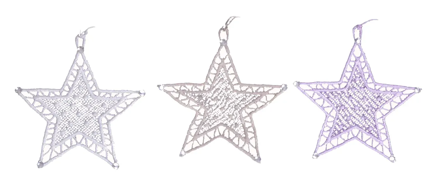 Zawieszka GWIAZDA 3 sztuki wielokolorowe Zawieszka GWIAZDA 3 sztuki wielokolorowe