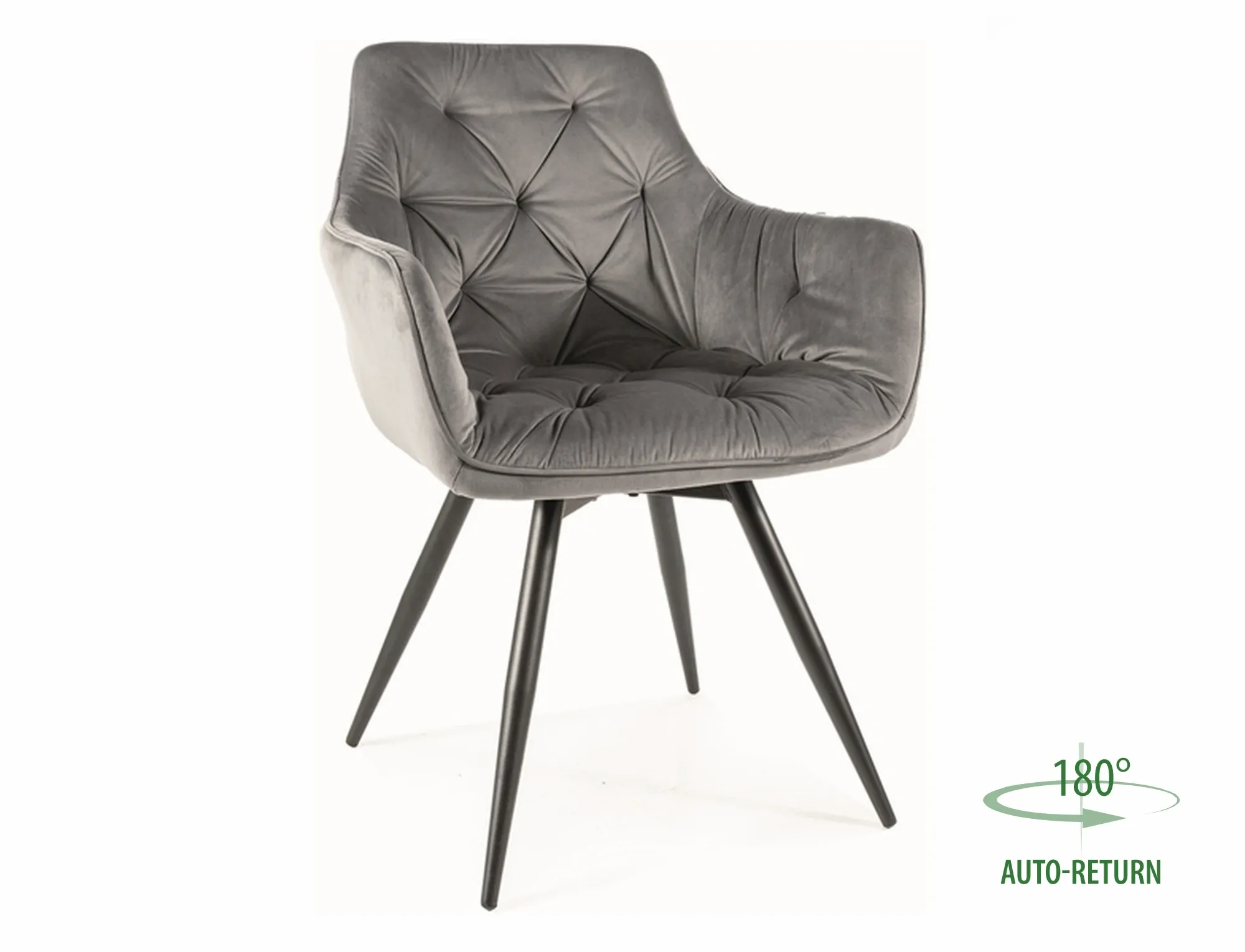 Krzesło obrotowe z podłokietnikami MANGO VELVET Bluvel 14 szary stelaż czarny Meble, Krzesło, Fotel