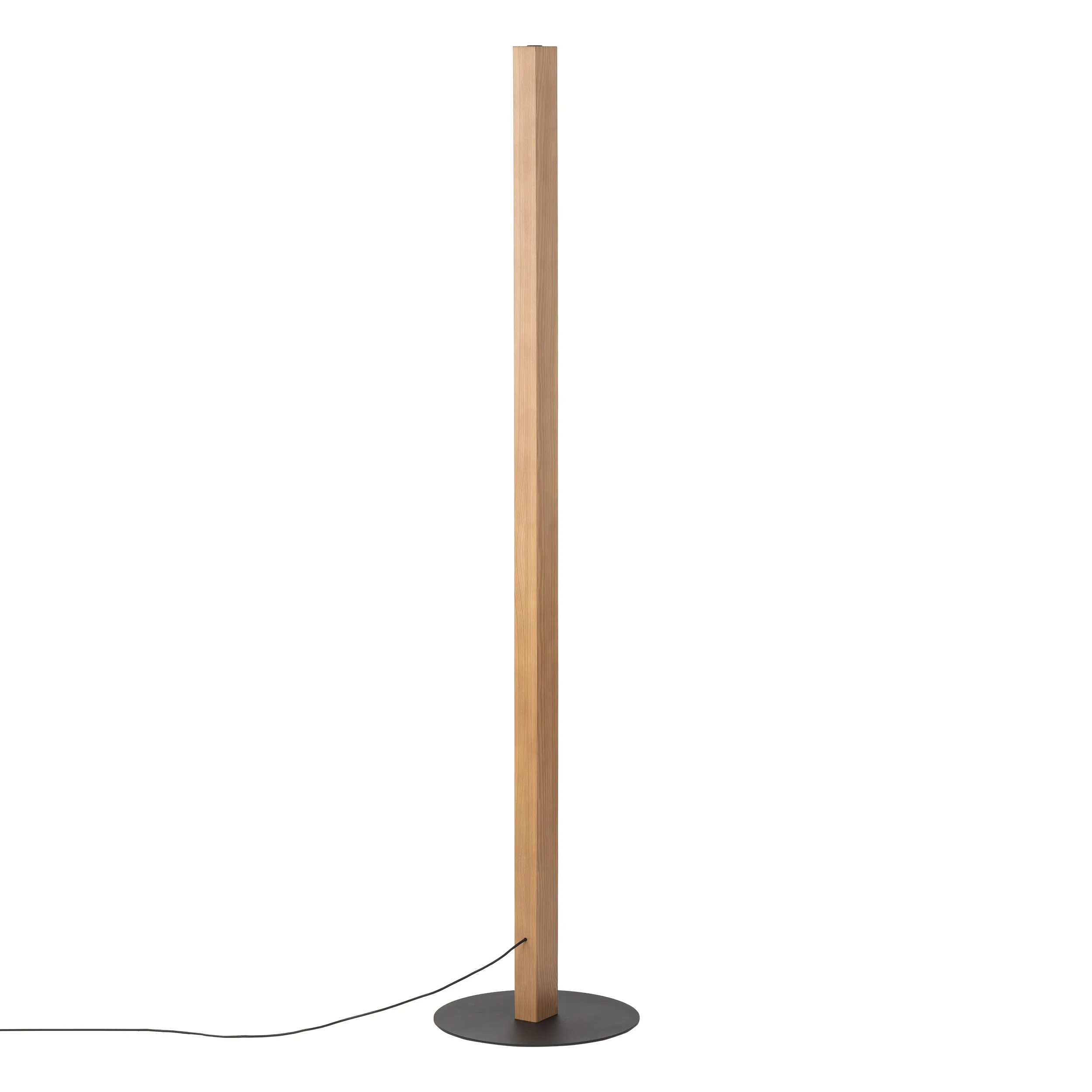 Lampa podłogowa TEO LED 15W czarna jasne drewno z włącznikiem 120x30cm - TK_1391