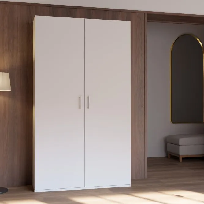 Szafa 2-drzwiowa HOME NOOK 2 drążki i półki 120cm biała - HMNS922-120