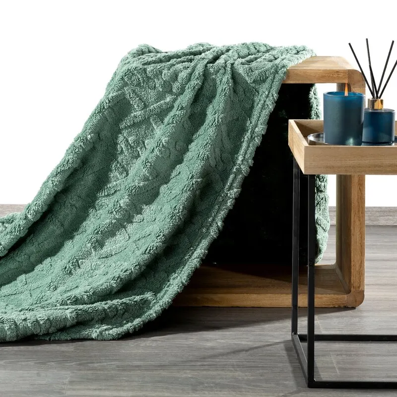 Koc trójwymiarowy D91 WARKOCZ 200 X 220 cm Miętowy