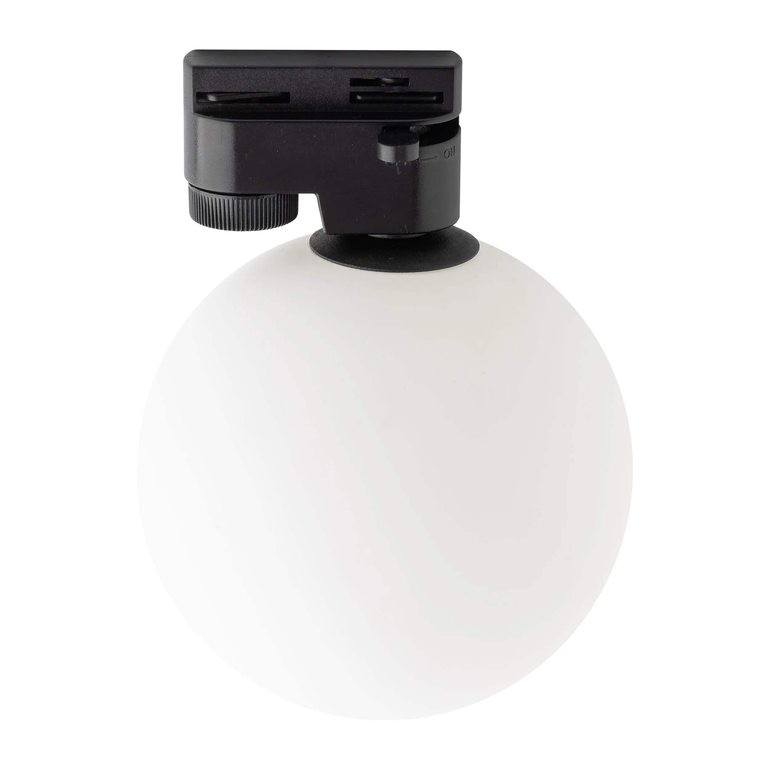 Lampa listwowa TRACER czarna z białym okrągłym kloszem 17x12cm