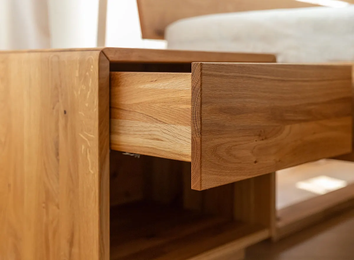 Szafka nocna dębowa z 1 szufladą i półką TOSSA Dębowy Sen dąb olejowany - ZINAK2
