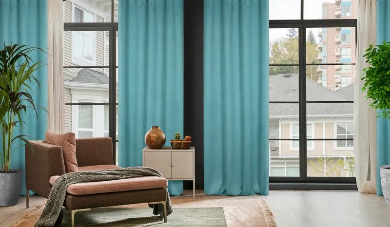 ZASŁONA GOTOWA CARLO 135X250 CM TURKUSOWY - EU_386926