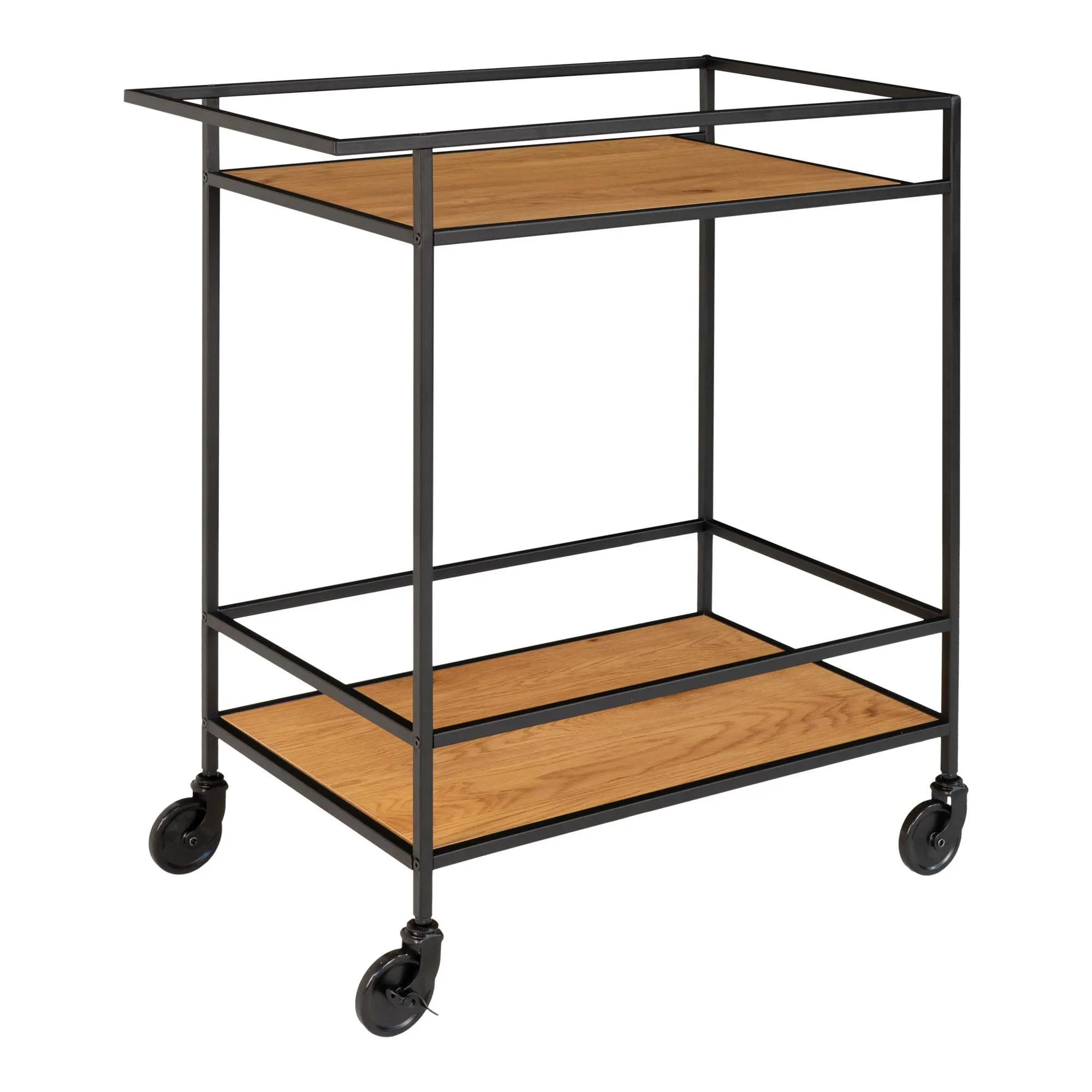 Wózek barowy z 2 półkami VITA 68x40x79 cm efekt dębu