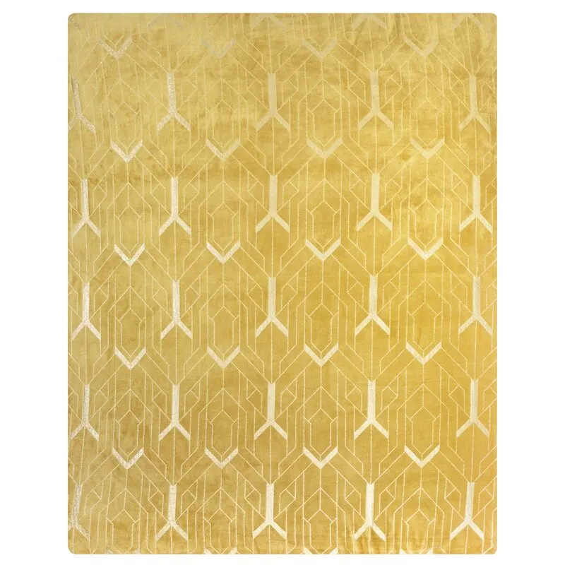 Koc z błyszczącym nadrukiem GINKO4 150X200 cm Żółty — zdjęcie 7