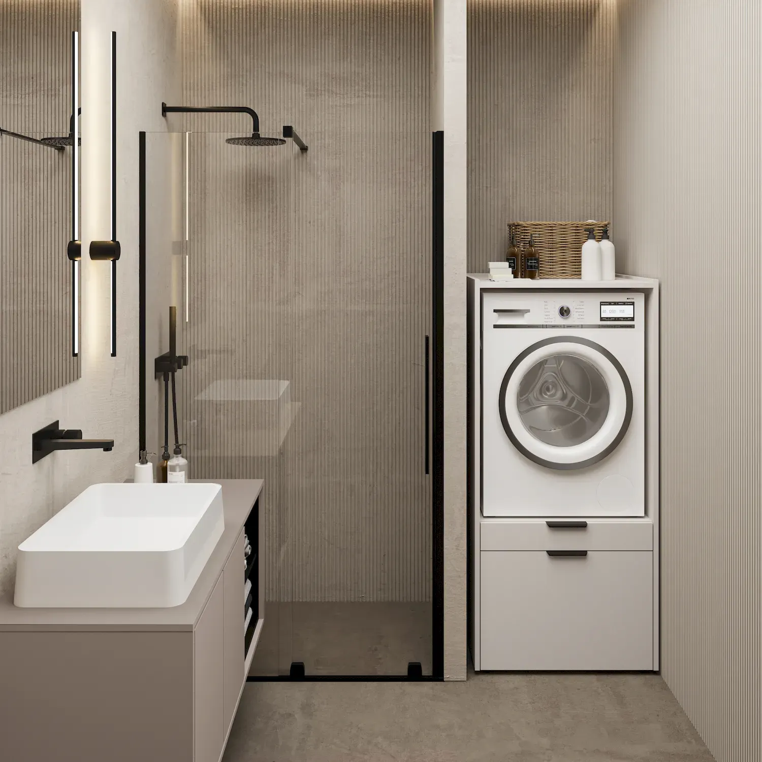 Zabudowa na pralkę lub suszarkę ANDIAMO szuflada półka kaszmir - 30KSOK60