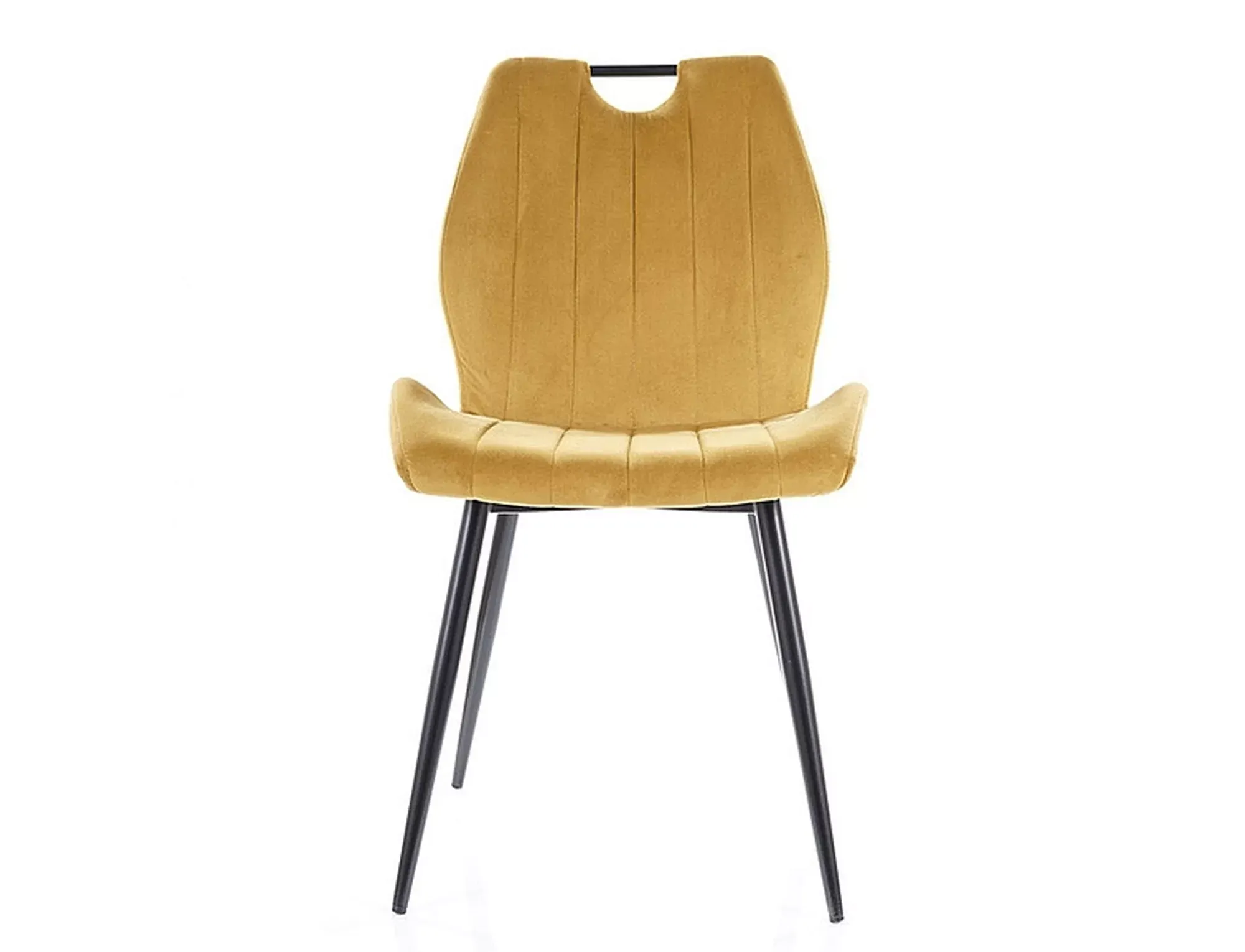 Krzesło tapicerowane ARCO VELVET Bluvel 68 curry czarny stelaż - ARCOVCCU