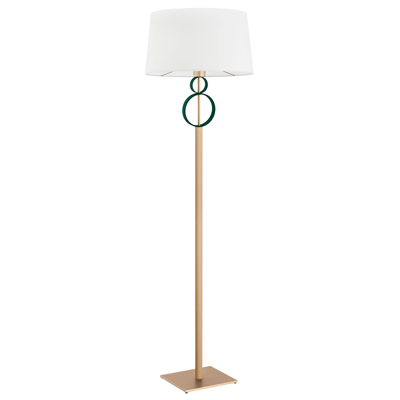 Lampa podłogowa PERSEO złota zielona śmietankowa 158x45cm - 8375