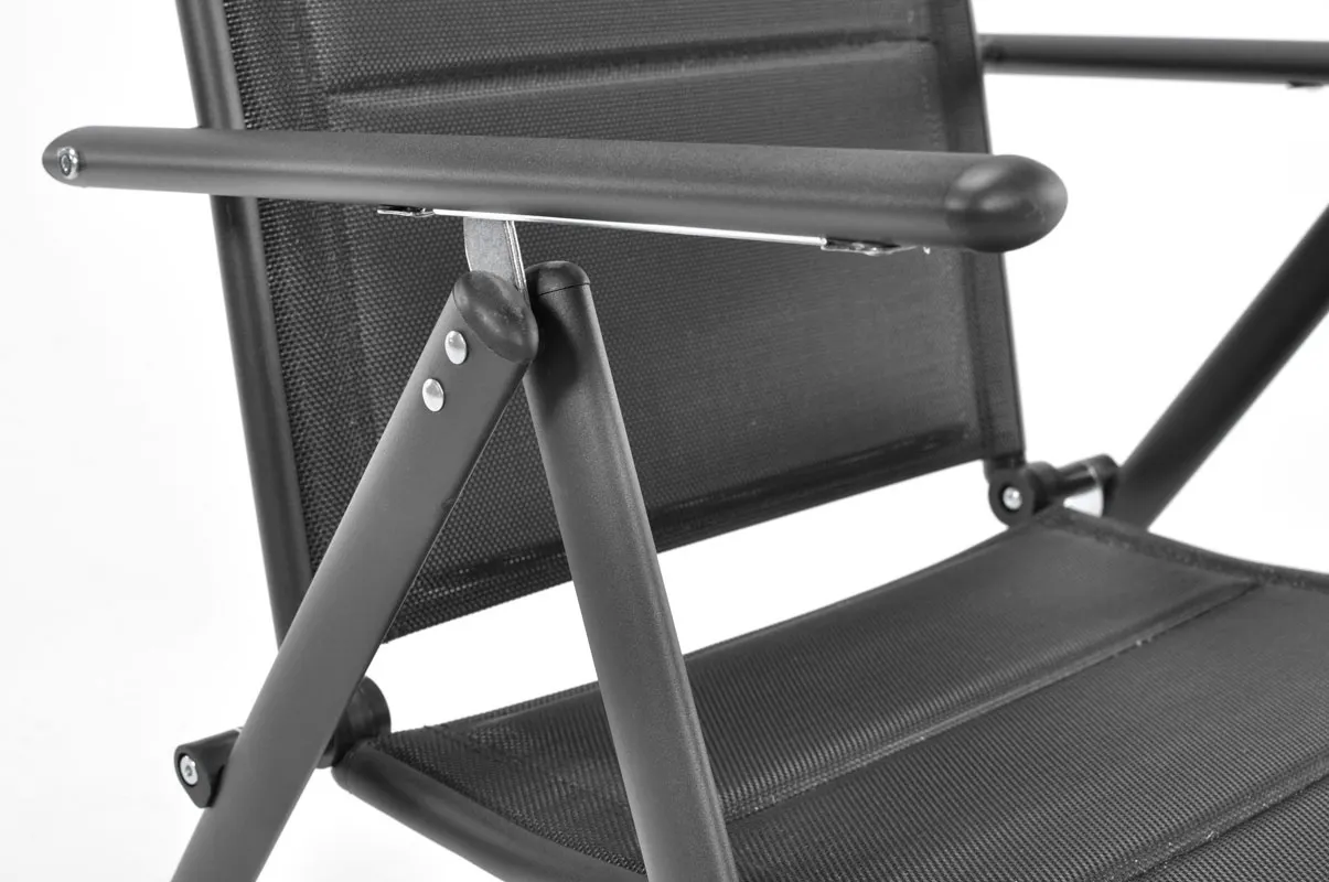 Krzesło ogrodowe składane MODENA aluminiowe czarne - FE5906948127692