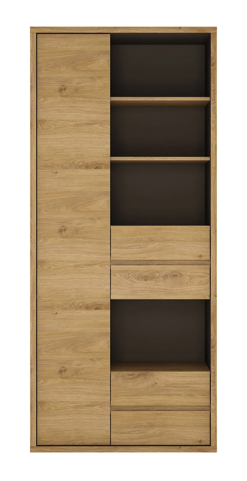 Regał 1-drzwiowy z 4 szufladami SHETLAND TYP 12 Dąb Shetland, Szary Regał 1-drzwiowy z 4 szufladami SHETLAND TYP 12 Dąb Shetland, Szary