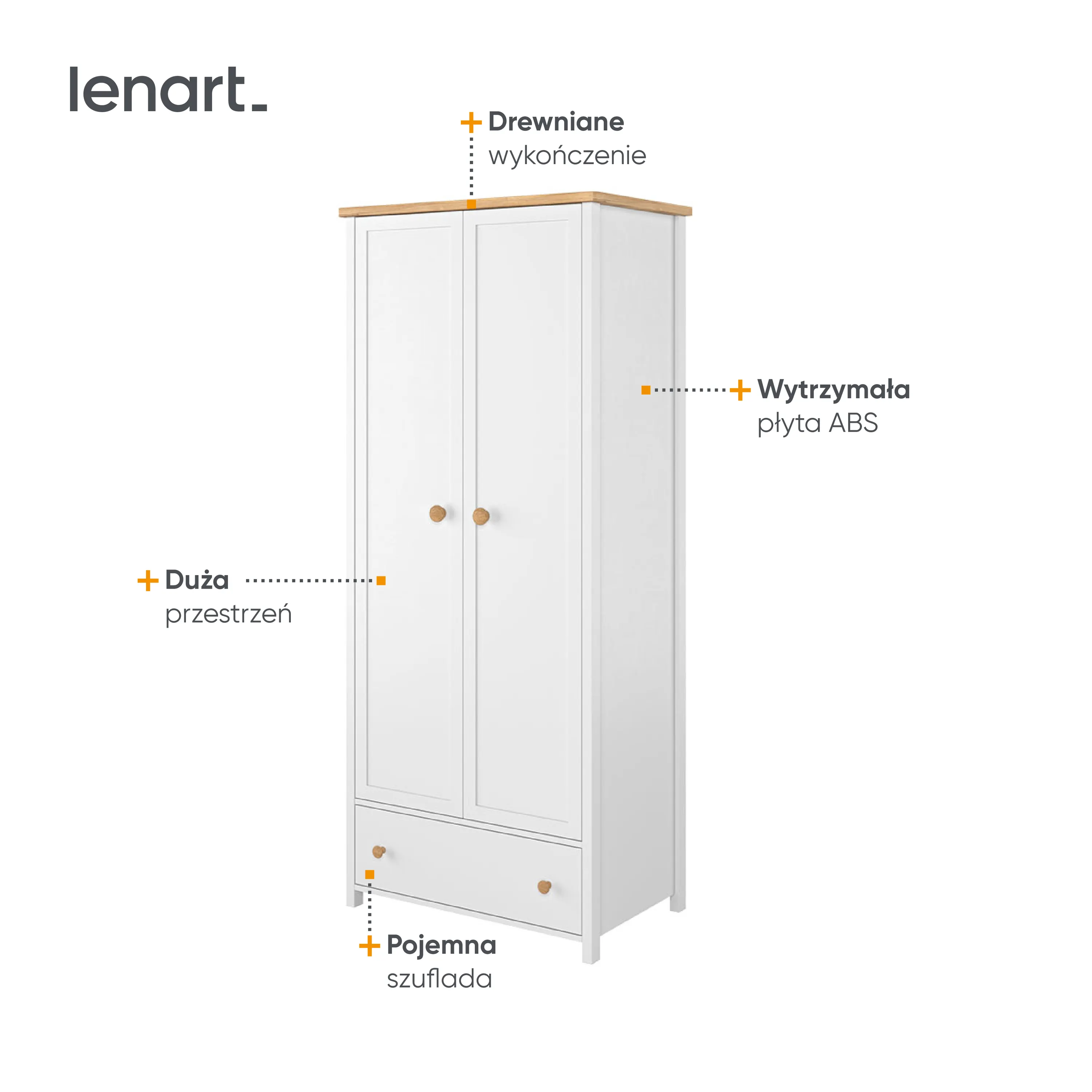 Szafa 2-drzwiowa Story SO-12 biała - SO12BDN