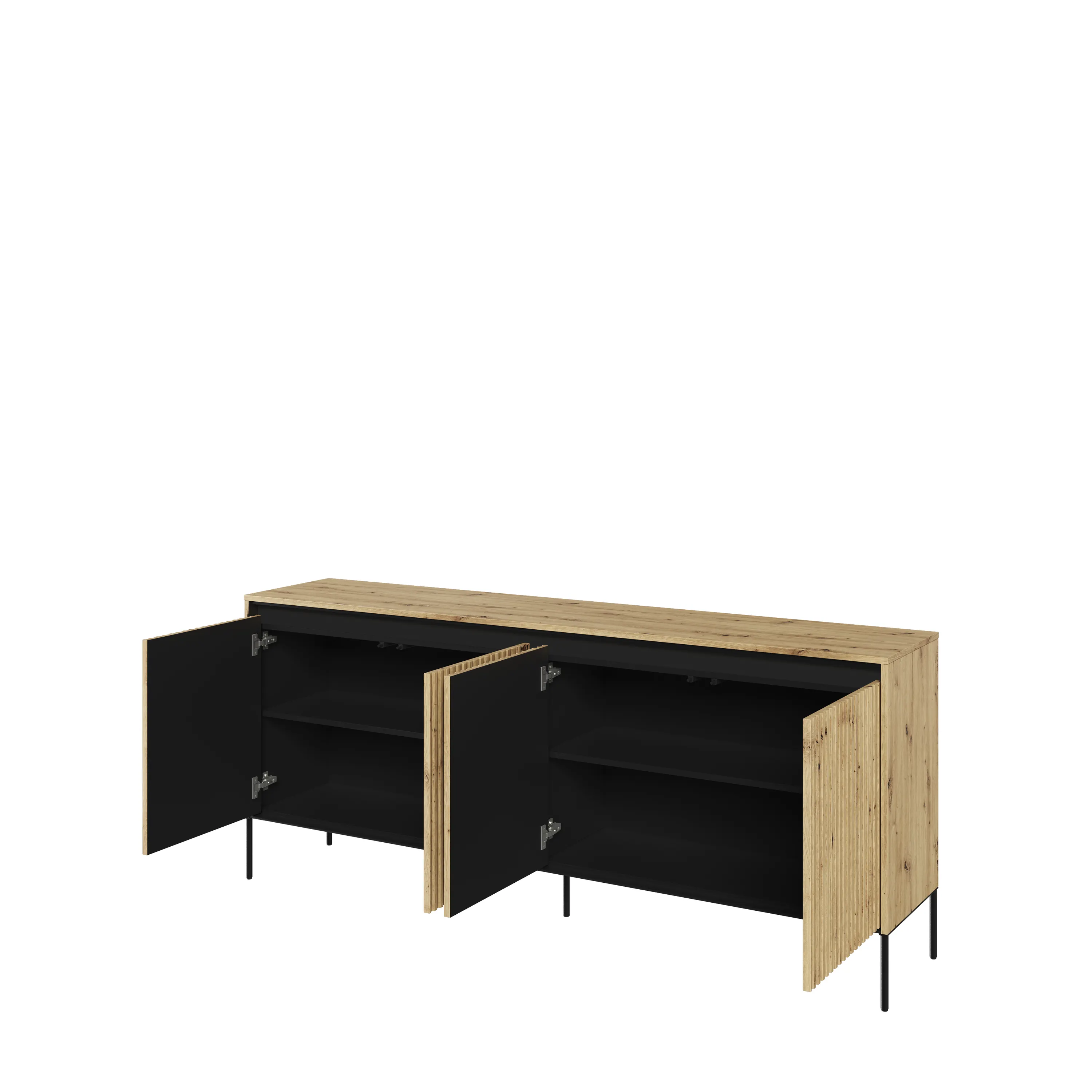 Komoda z oświetleniem TREND TR-04 4D 193cm dąb artisan/czarny - TR4DAC-V2