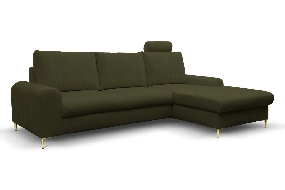 Narożnik rozkładany z pojemnikiem MONACO LOFT 251 cm prawy oliwkowy Narożnik rozkładany z pojemnikiem MONACO LOFT 251 cm prawy oliwkowy