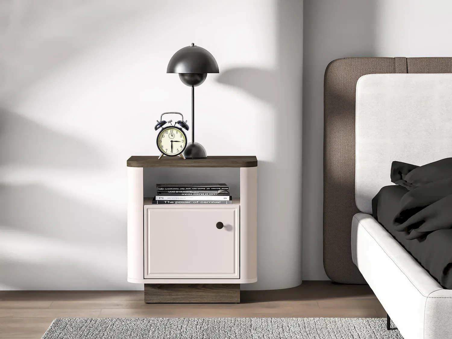 Szafka nocna 1-drzwiowa VILAVIO 07 dąb windmill dark cashmere - 1VILA07-001