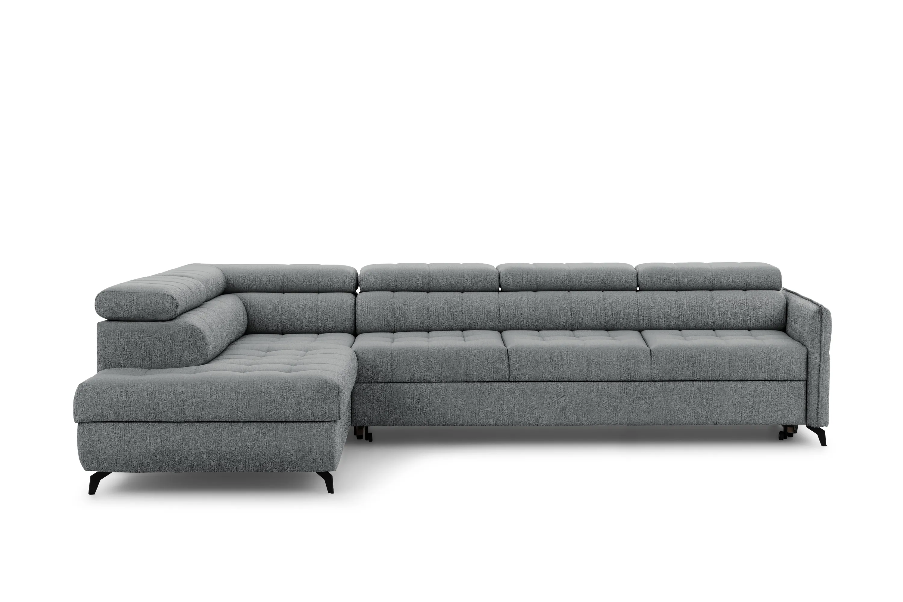 Narożnik lewostronny ELARIAS MAXI regulacja zagłówka i podłokietników tkanina Perfect harmony 85 szary - B_168607