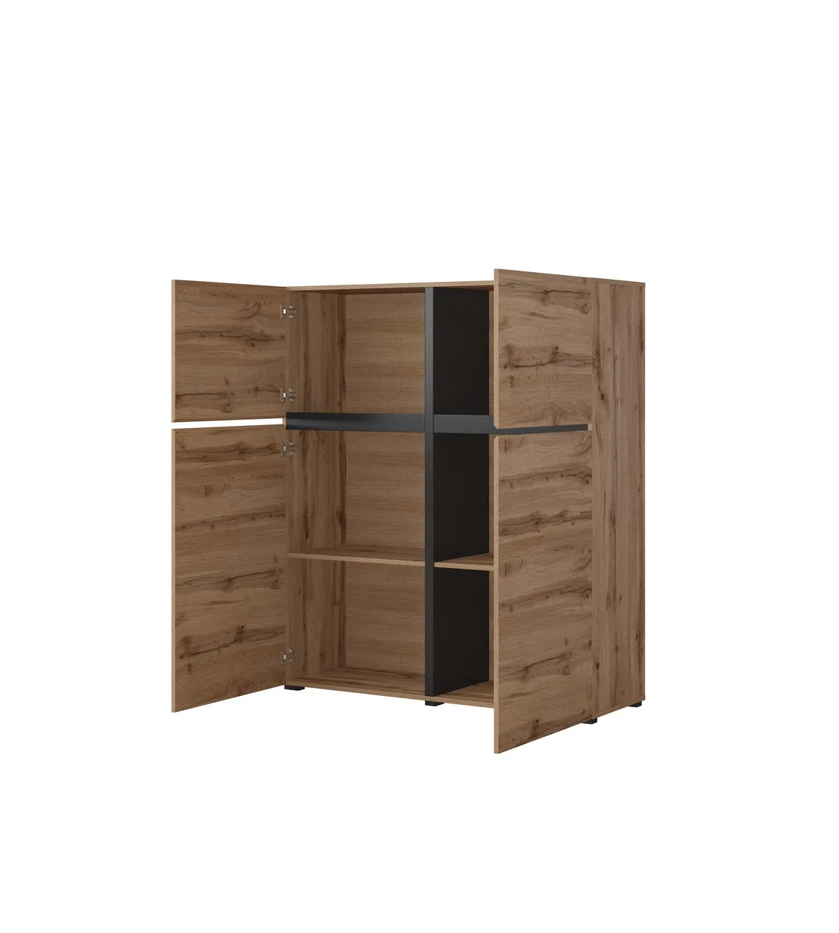 Komoda 4-drzwiowa wysoka CROSS 120x139 dąb wotan - 24N6MY76