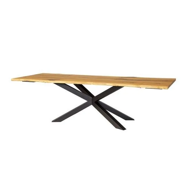 Stół metalowo - dębowy 160(240)x90 ST389 Naturalny DREWMAX